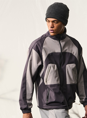 Halcyon 山系户外抓绒立领夹克男拼接撞色保暖防寒上衣外套秋冬