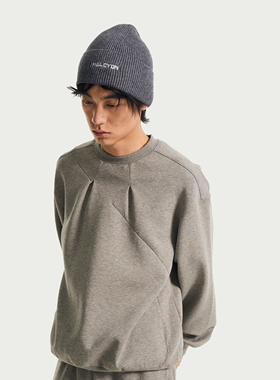 Halcyon 莱赛尔恒温空气层圆领卫衣男秋冬轻量保暖落肩套头卫衣