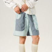 夏季 男拼接撞色训练五分裤 户外3M吸湿速干微弹功能短裤 Halcyon