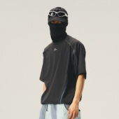 Halcyon 夏季 户外防泼水反光襟抽绳短袖 T恤男撞色明线圆领短袖