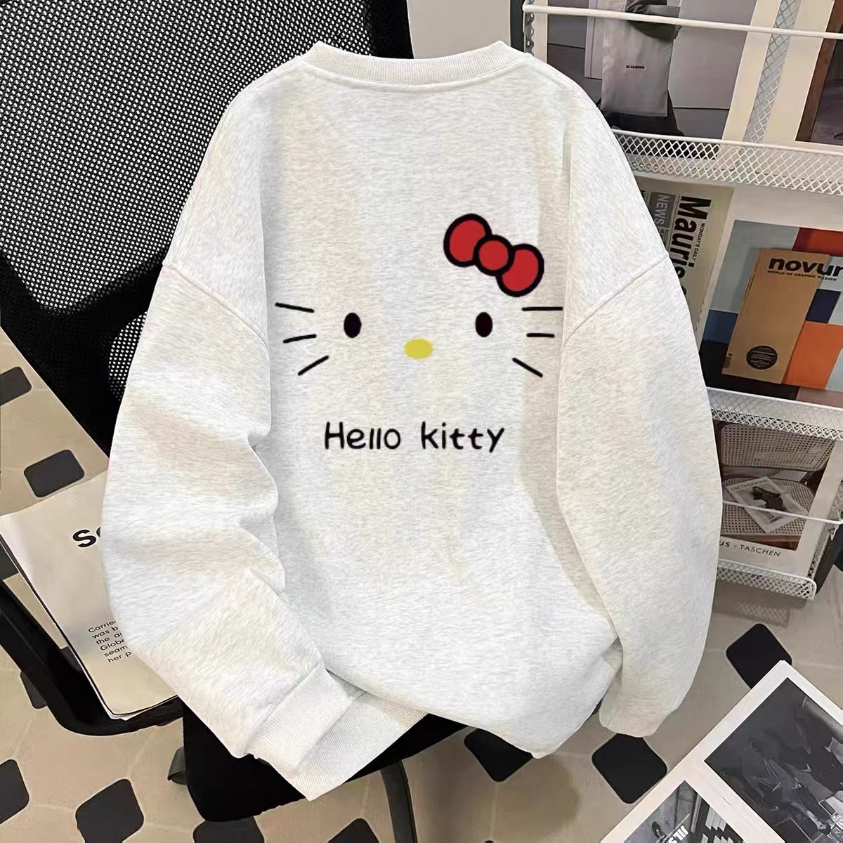 女童美式卡通凯蒂猫圆领卫衣