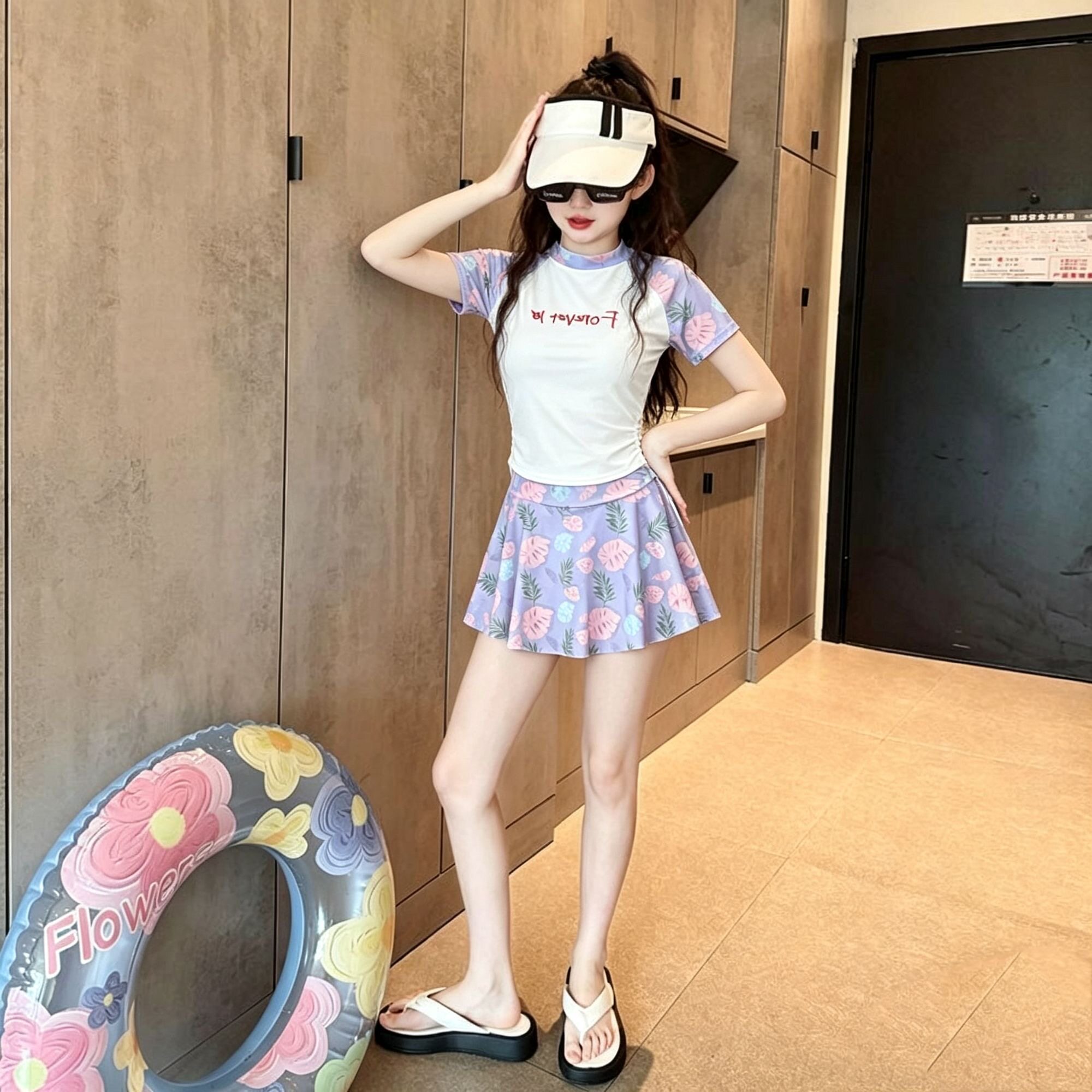 2026新款女童分体裙式泳衣度假