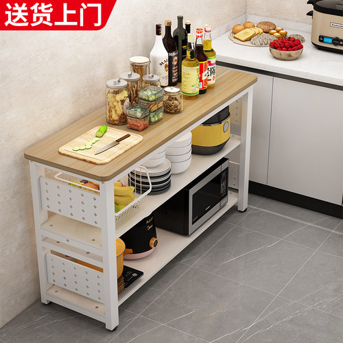 厨房置物架钢木三层安装简单新款