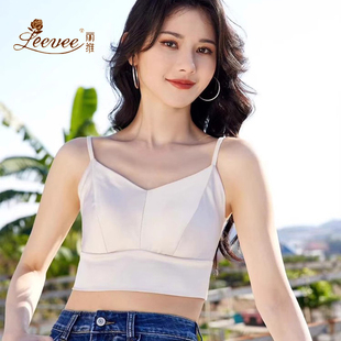 丽维丝光绸面25012吊带背心女内搭外穿美背文胸一体式 LeeVee 内衣