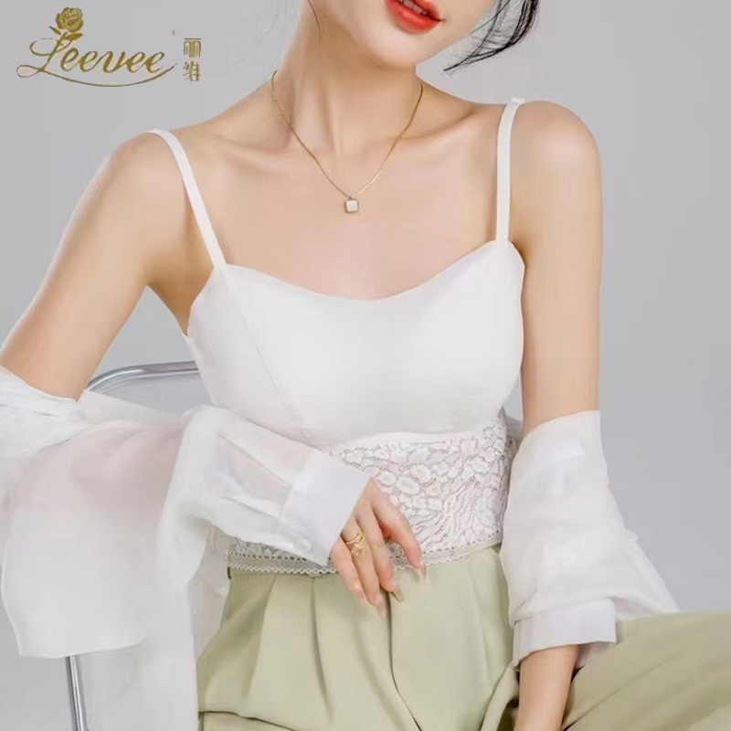 LeeVee/丽维3016无痕聚拢带胸垫免穿文胸女吊带背心运动抹胸内衣