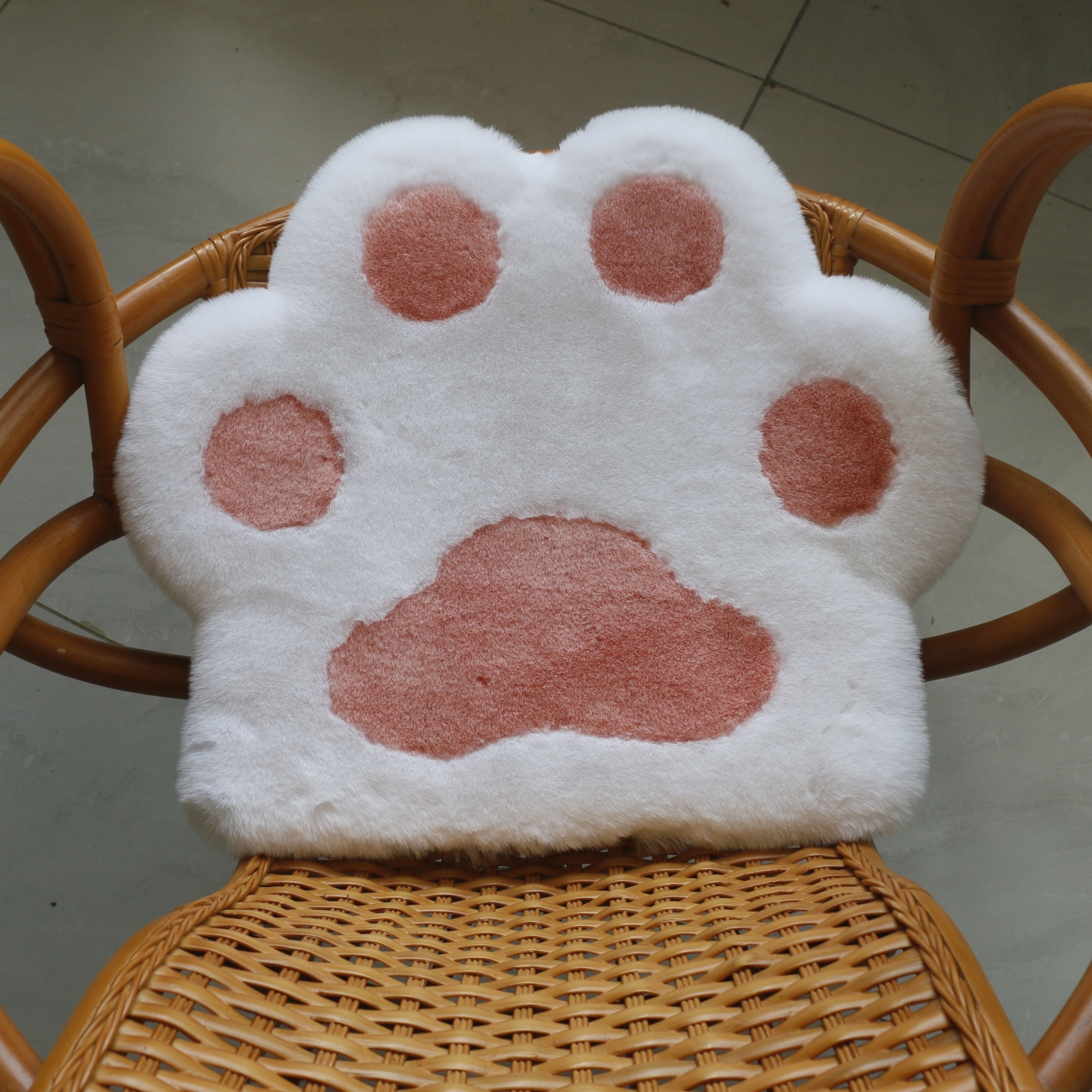 倚澳兔毛绒可爱猫爪椅子垫熊脚印沙发屁股坐垫电脑休闲椅凳子垫厚