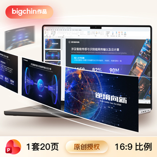 bigchin原创PPT作品峰会年会发布会蓝色星空科技未来大数据可视化