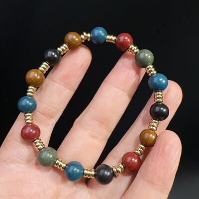 8MM合香珠多宝搭配合金隔片手链手串合香珠佛珠念珠脖链文玩