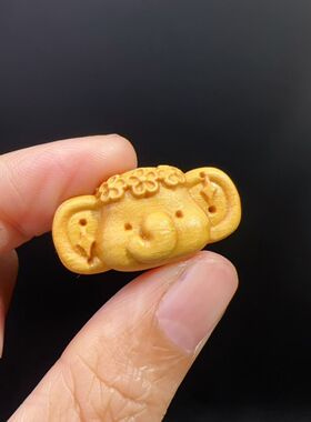 黄金檀木小花象配件文玩diy配饰材料串饰手工项链佛珠链子手串