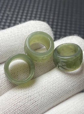 和田玉吊坠批发玉石跑环青海料项链吊坠雕刻尺寸约9*15mm内径10mm