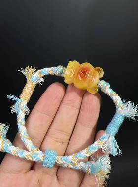 天然树脂小熊手链女款手工编织手绳小众设计感高级闺蜜礼物
