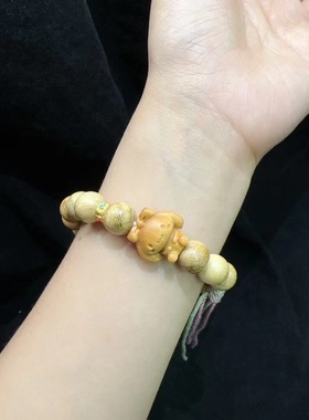 10MM奶香木搭配檀香木玉桂狗配件手链手串