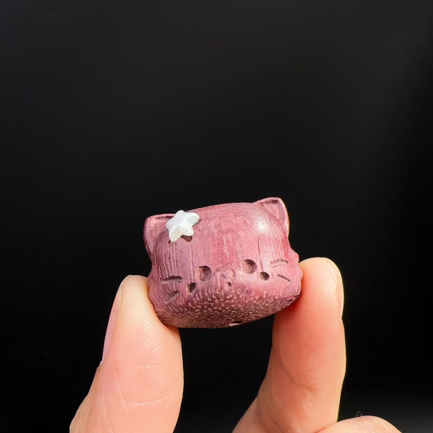 黄金檀木星星熊头配件文玩diy配饰材料串饰手工项链佛珠链手链