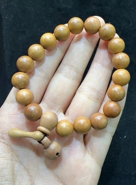 天然正宗桃木桃木10MM三通木鱼手链手串文玩老料佛珠念珠女士饰品