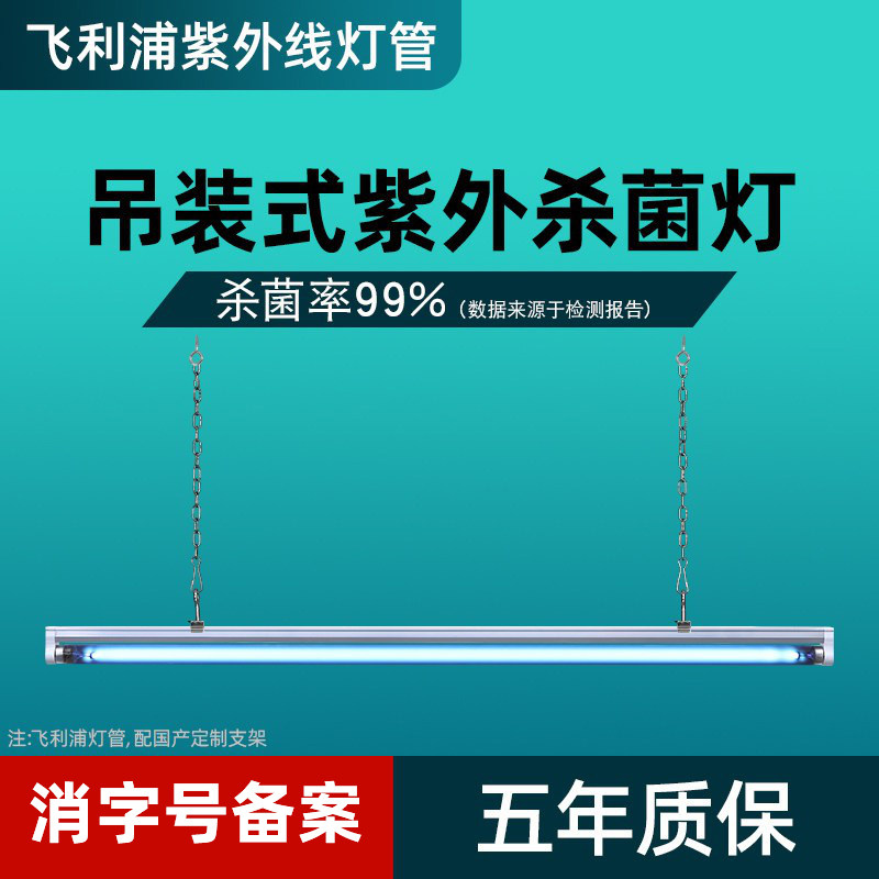 飞利浦紫外线消毒灯吊装式幼儿园食堂工厂餐厅商用进口灯管杀菌灯