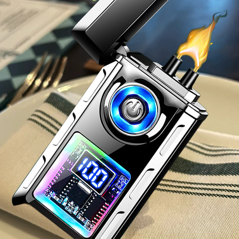 新型大电弧网红LED照明灯打火机大功率黑科技智能防风男士超薄usb