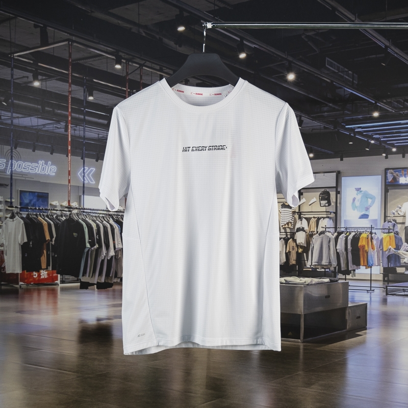 Lining/李宁正品跑步系列男子反光速干透气舒适短袖T恤ATST081