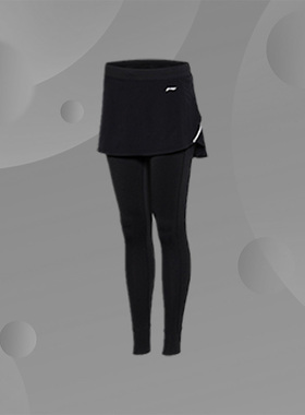 Lining/李宁正品裤裙女款跑步系列假两件女装针织运动裤ASKM104