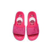 中国李宁草莓熊联名拖鞋 毛毛粉色女子新款 运动限量ABTR008