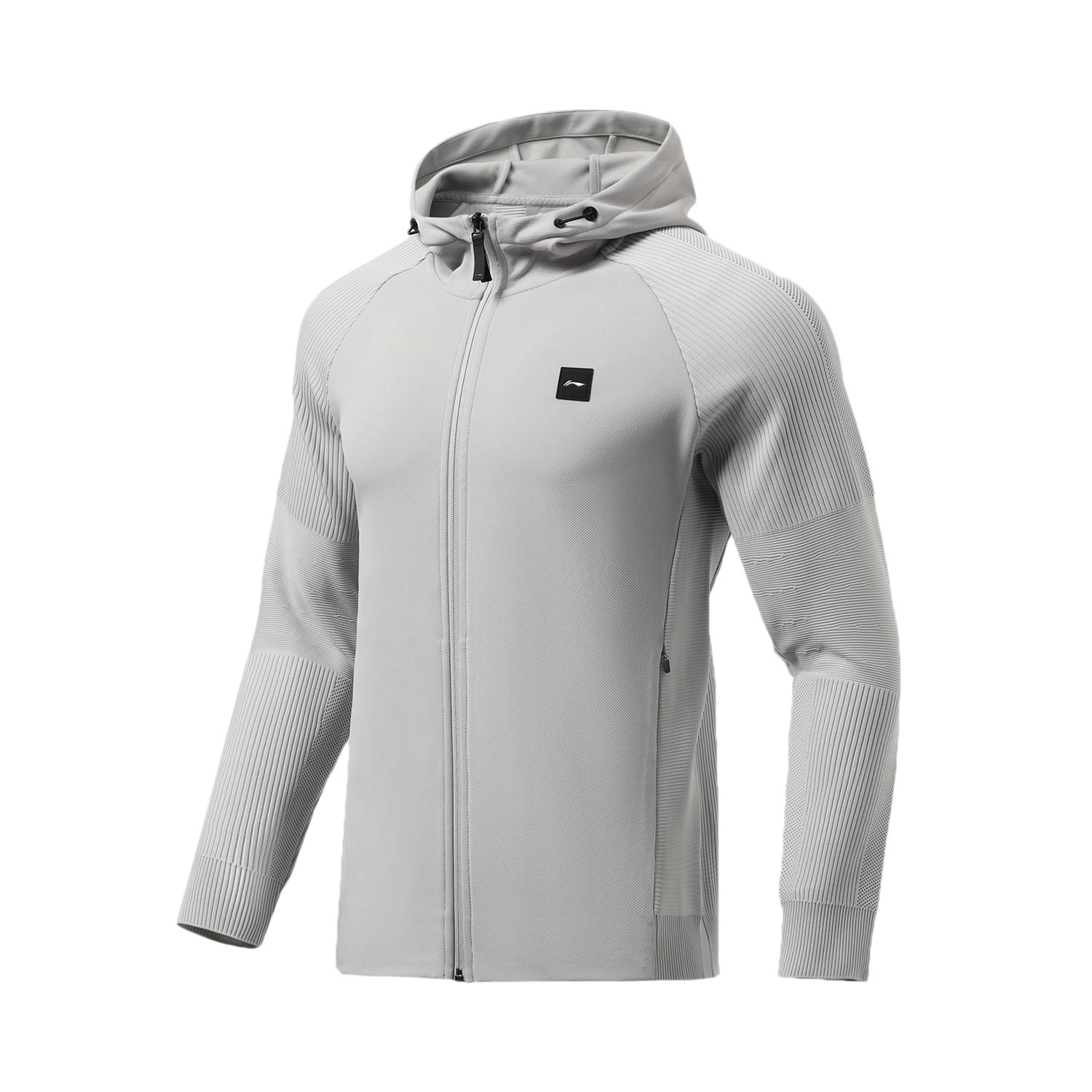 李宁运动卫衣新品健身系列男子立体裁剪开衫连帽卫衣AWDR315