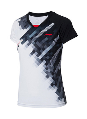 Lining/李宁正品羽毛球系列女子运动训练速干凉爽短袖T恤AAYR196