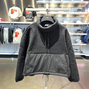 李宁冬篮球文化女子宽松立领套头保暖针织外套AFDQ342