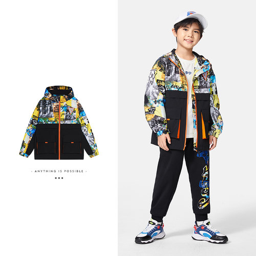 Lining/李宁正品男大童运动生活系列天马行空处运动风衣YFDS149 - 封面