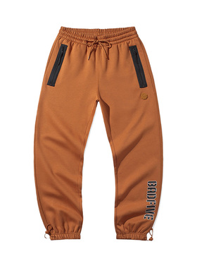 李宁正品卫裤男新款BADFIVE篮球系列宽松冬季收口加绒长裤AKLQ755