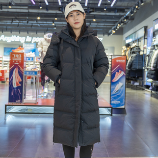 Lining/李宁正品健身系列女子运动休闲长款保暖连帽羽绒服AYMT100