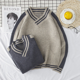 2021冬季新款港风宽松毛衣男V领针织衫加厚线衣1212-m2816-P30，男装针织衫/毛衣，星座1212