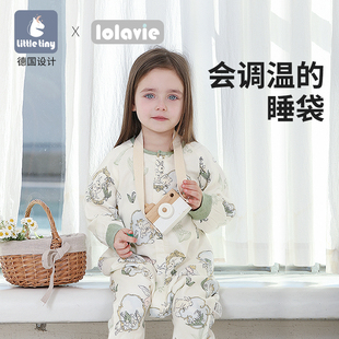 LittleTiny婴儿睡袋宝宝四季 家居服分腿防踢被 通用儿童睡衣秋冬季