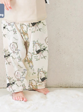 littletiny儿童防蚊裤夏季纱布灯笼裤宝宝透气薄款束脚裤透气四季