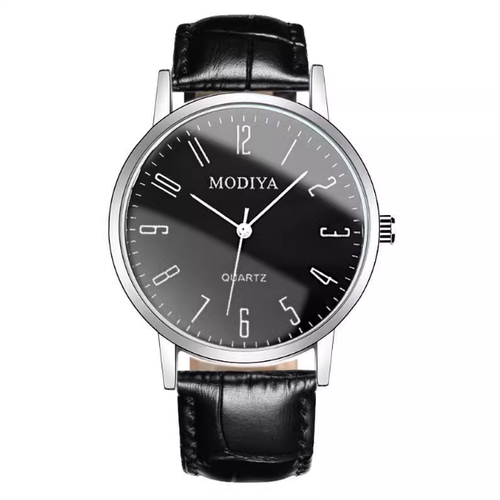 2024新款韩法式简约皮带气质手表男士简约商务防水老人手表腕表