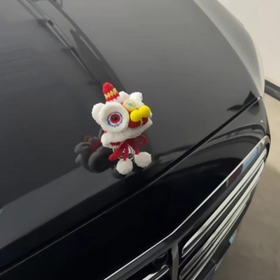 奔驰立标帽子醒狮新年装饰摆件春节过年奔驰E奔驰S汽车车标装饰帽