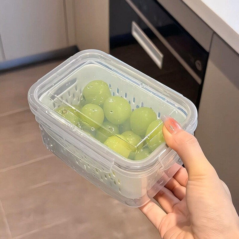 水果盒小学生专用水果杯保鲜盒食品级便当盒双层沥水篮可外带便携