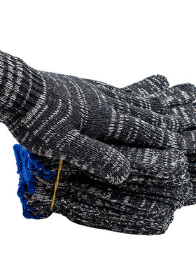 保拉(Paola) 劳保手套3付装 灰色棉纱手套 耐磨损防滑耐脏5955