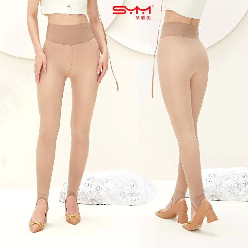 圣雅美新款加厚加绒水光肌肤色保暖性感光滑打底光腿神器裤8C3090