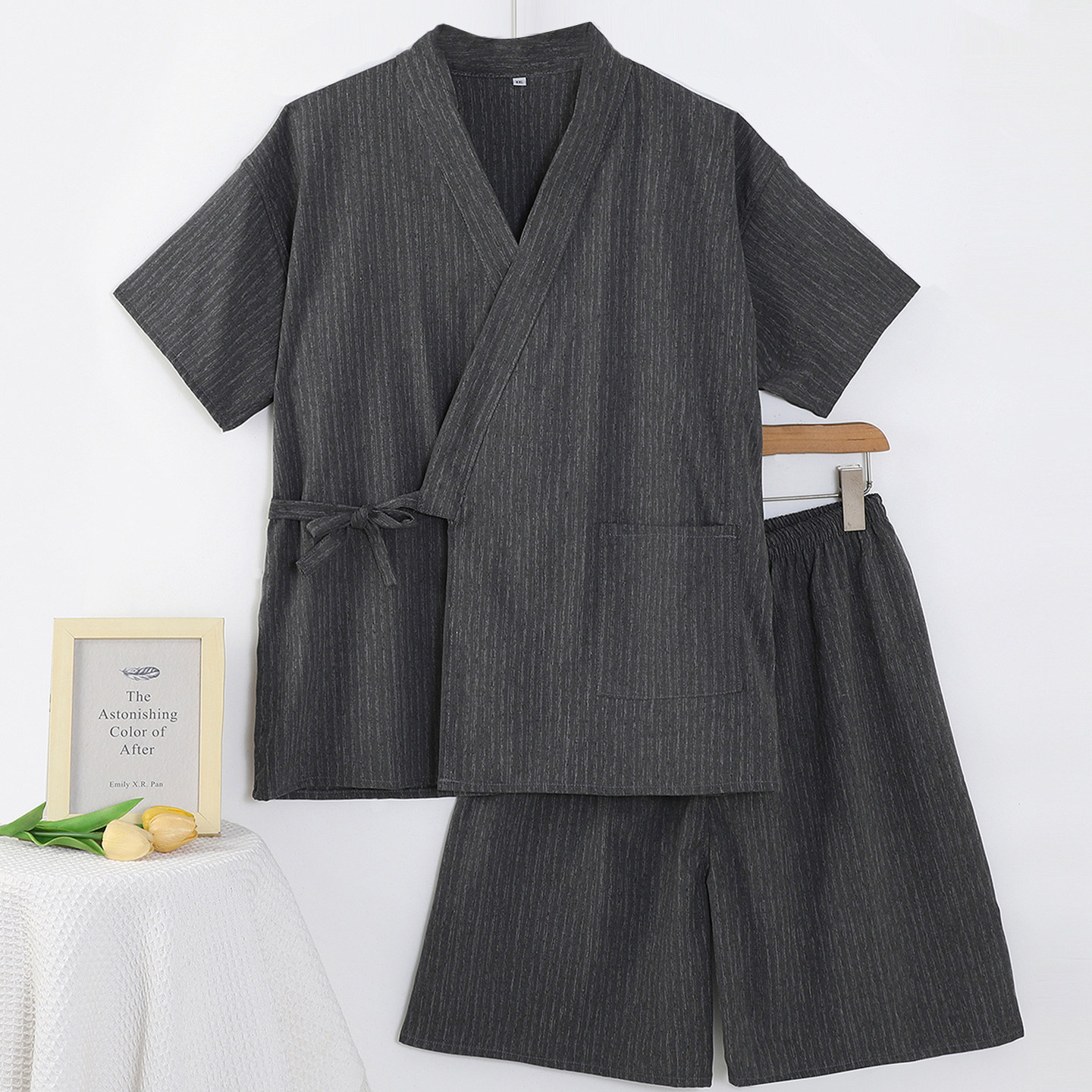 高档汗蒸服男士套装SPA会所和服系带洗浴足浴按摩家居服桑拿服26,居家布艺,汗蒸服,淘宝优惠券,粉丝福利购,淘宝优惠卷