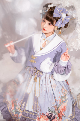 中华风洛丽塔薄绒羊毛熊猫