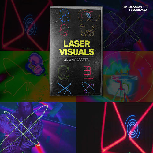 90款嘻哈舞台霓虹灯管激光发光线条视觉效果视频 LASER VISUALS