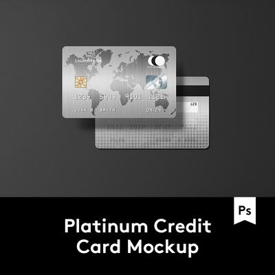 Platinum Credit Card Mockup 8款白金银行信用卡卡片设计PSD样机