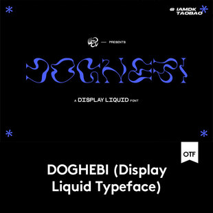 潮流复古酸性扭曲液体海报标题LOGO设计PSPROCREATE英文字体包