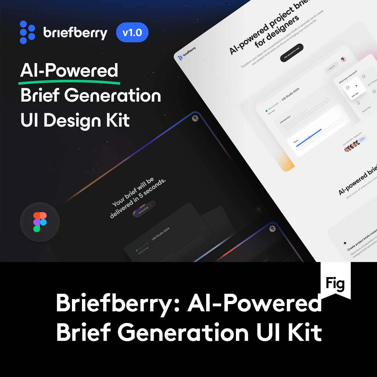 简历PPT报表简报文案AI智能生成网站WEB UI界面设计Figma格式模板