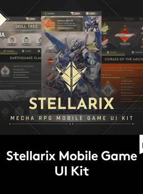 50屏创意机甲主题风格手机游戏APP用户界面UI设计Fimga模板套件