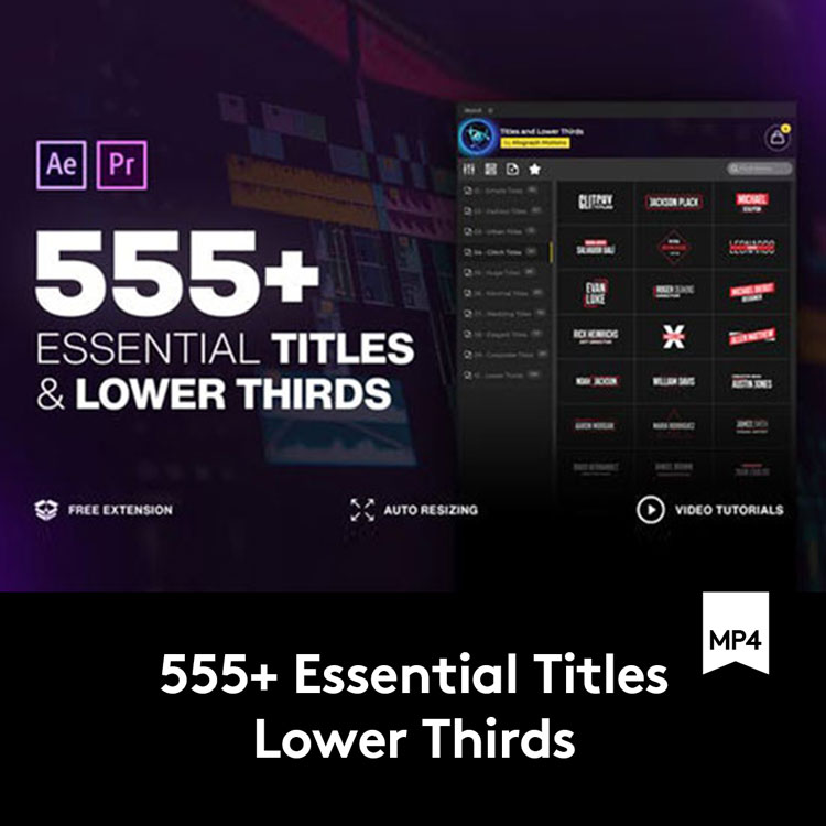 555款时尚创意标题徽标Logo设计动态演示AE+PR预设模板插件素材