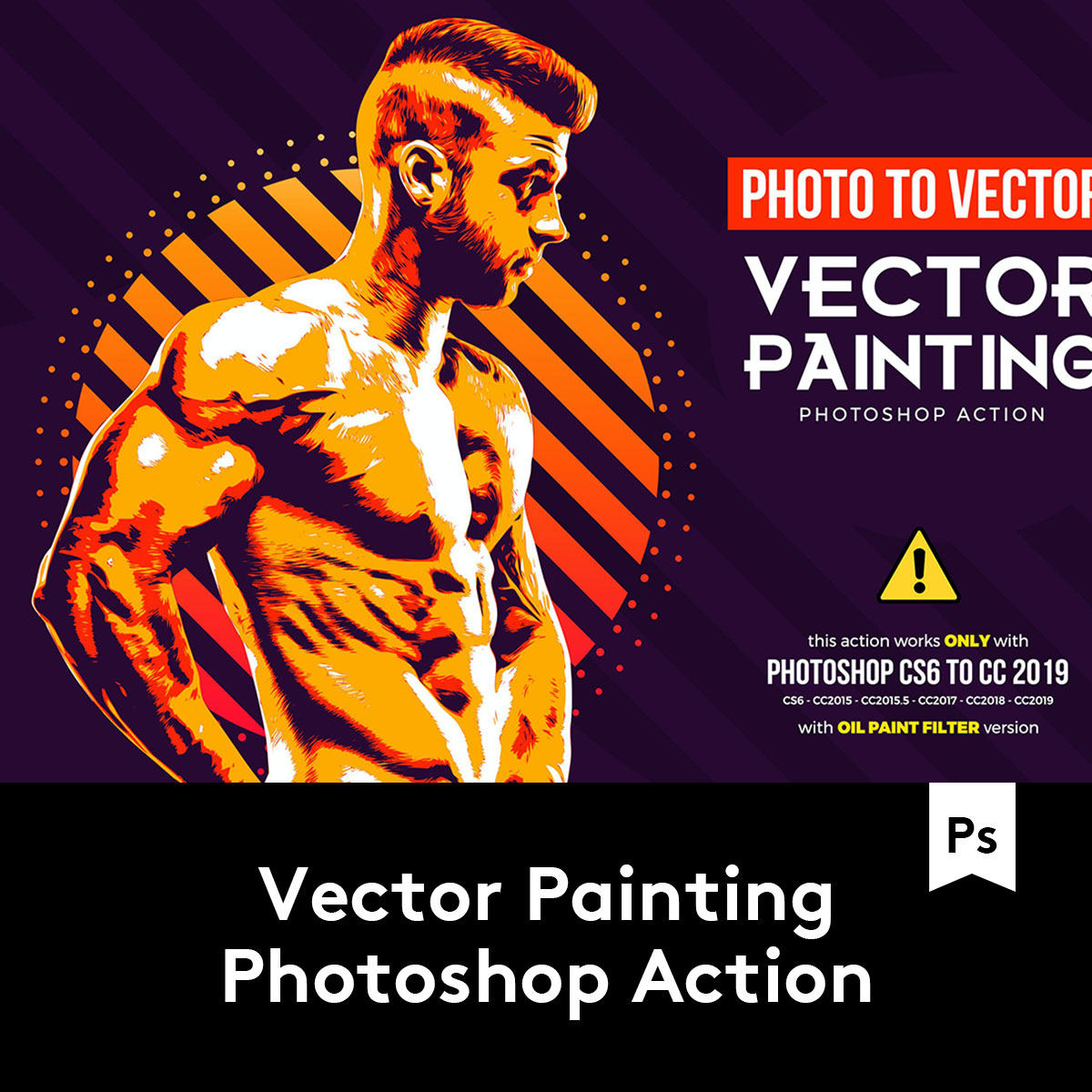 Vector Painting Photoshop Action矢量化照片处理效果PS动作_虎窝淘