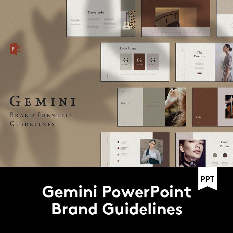 多用途女性服装化妆品品牌VI标识规范设计PPT幻灯片设计模板素材