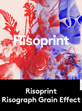 潮流颗粒噪点Riso印刷叠印效果照片处理PSD样机 E2021033101