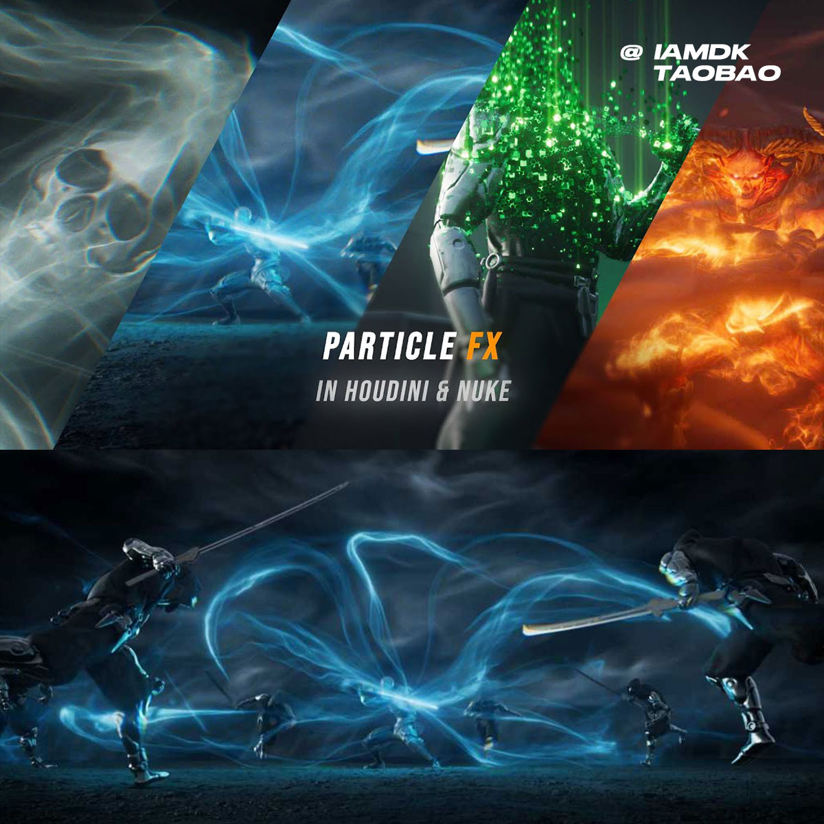 Houdini Nuke魔法火焰能量波粒子合成高级特效教程+工程 中文字幕