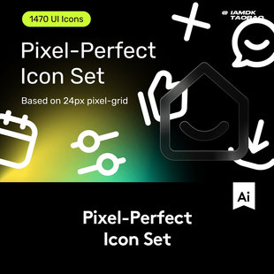 1470款 APP网页界面个人中心小****设计Icon线性AI矢量图标素材